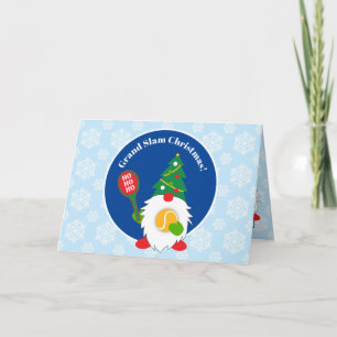 🎾Süßer Weihnachtszwerg mit Tennisball Karte