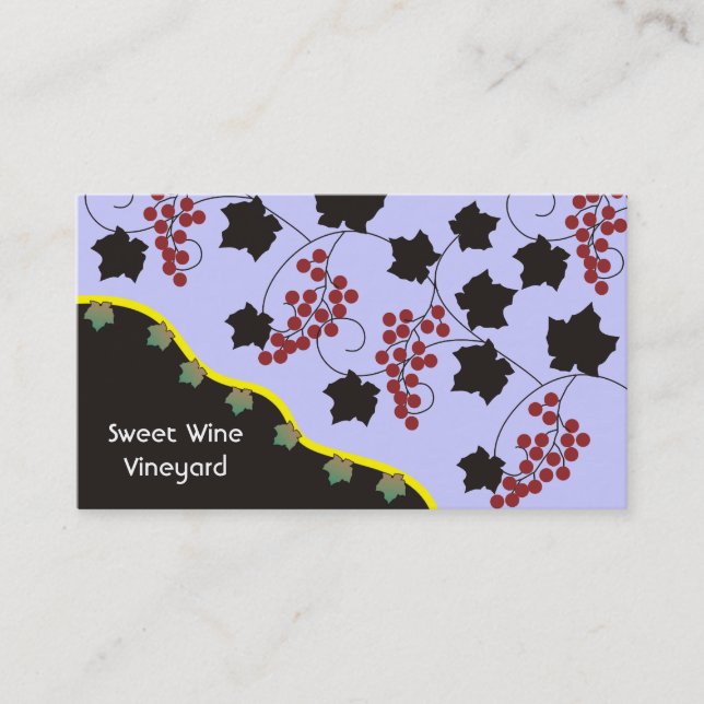Süßer Wein Weinkeller Business Cards Visitenkarte (Vorderseite)