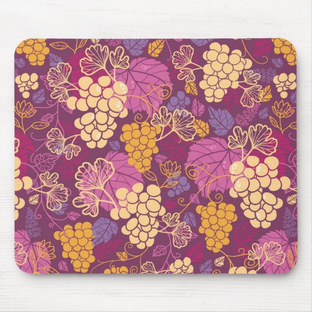 Süßer Weinrebemusterhintergrund Mousepad (Vorne)