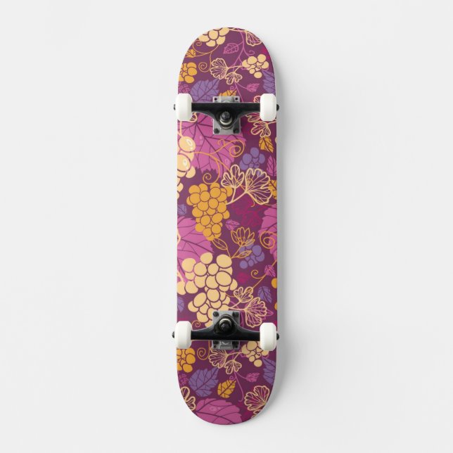 Süßer Weinrebemusterhintergrund Skateboard (Vorderseite)