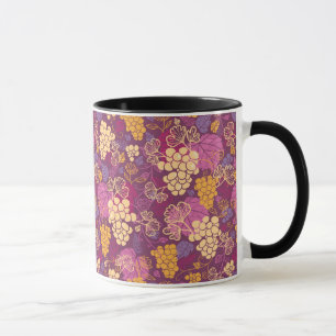 Süßer Weinrebemusterhintergrund Tasse