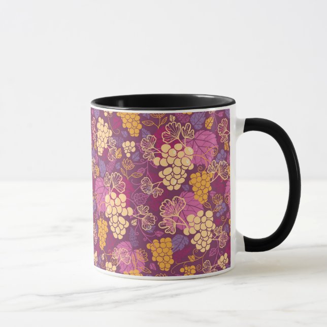 Süßer Weinrebemusterhintergrund Tasse (Rechts)