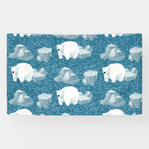 Süßer Weißer Eisbär Nord Wildtier Blau Kalt Banner