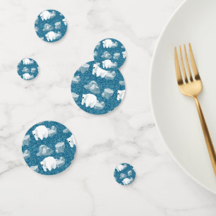 Süßer Weißer Eisbär Nord Wildtier Blau Kalt Konfetti