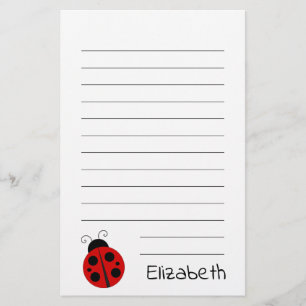 Süßer Weißer mit schwarzem Text und Marienkäfer Briefpapier