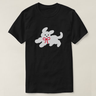 Süßer weißer Welpe mit roter Schleife Coquette-Äst T-Shirt