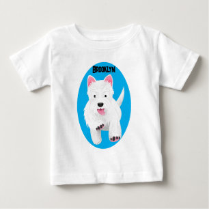 Süßer weißer West Highland Terrier Cartoon Baby T-shirt