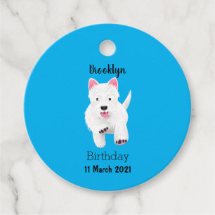 Süßer weißer West Highland Terrier Cartoon Geschenkanhänger