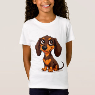 Süßer Welpe Dachshund Cartoon-Kunstwerk T-Shirt