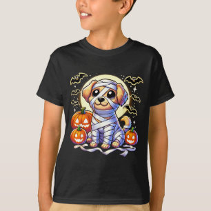 Süßer Welpe eingewickelt Mummy Halloween Süßer Hun T-Shirt