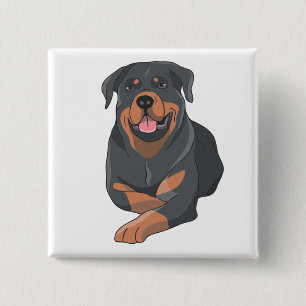 Süßer Welpe Hund Liebhaber Cartoon Rottweiler Button