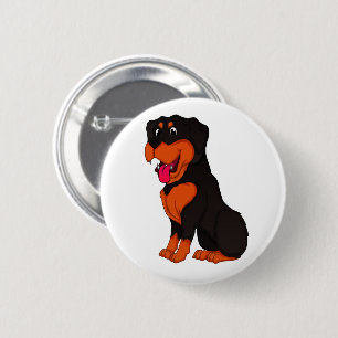 Süßer Welpe Hund Liebhaber Cartoon Rottweiler Button