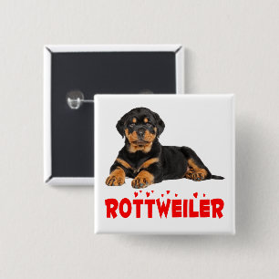 Süßer Welpe Hund Liebhaber Rottweiler Button