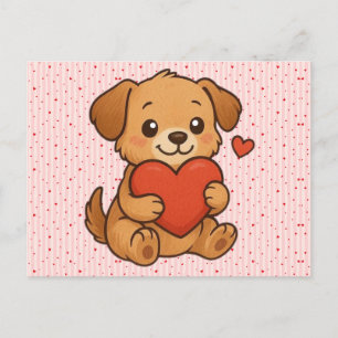 Süßer Welpe/Hund Valentinstag Feiertagspostkarte