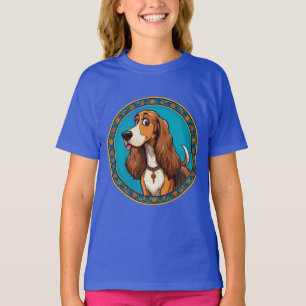 Süßer Welpe im bunten Cartoon-Stil Design T-Shirt