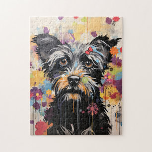 Süßer Welpe Lustiger Hund Mixed Media Tier Haustie