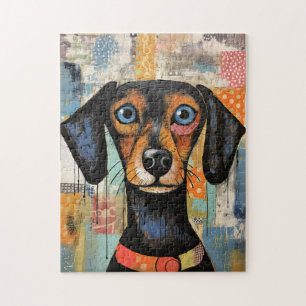 Süßer Welpe Lustiger Hund Mixed Media Tier Haustie