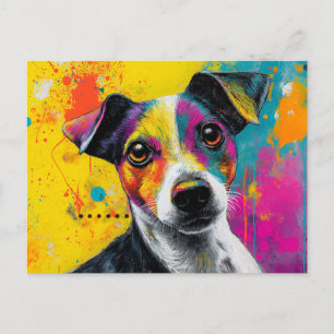 Süßer Welpe Lustiger Hund Mixed Media Tier Haustie Postkarte