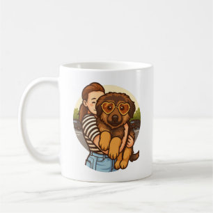 Süßer Welpe mit Herz-Sonnenbrille Kaffeetasse