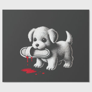 Süßer Welpe mit Pantoffelhemd Dark Humor Hunde Lie Geschenkpapier