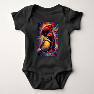 Süßer Welpe und Entlein Umarmen Pop Art Baby Strampler