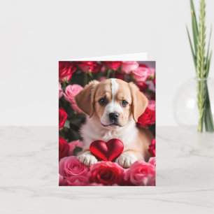Süßer Welpe Valentinstag Blanko Karte