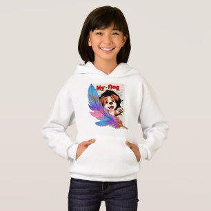 Süßer Welpe zerreißt Cartoon-Zeitung Hoodie