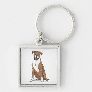 Süßer Welpen Cartoon Hund Liebhaber Boxer Schlüsselanhänger