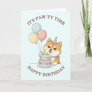 Süßer Welpen-Geburtstag Karte