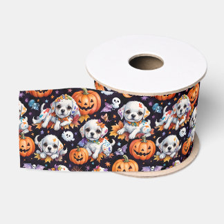 Süßer Welpen-Hunde-Halloween-Feier Ripsband