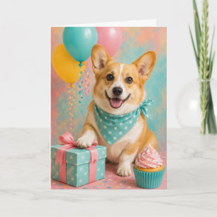 Süßer Welsh Corgi Geburtstag Karte