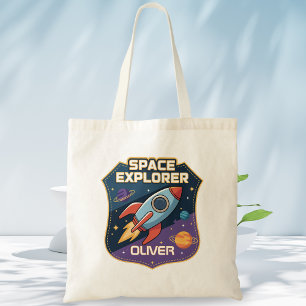 Süßer Weltraumforscher-Abzeichen Tragetasche