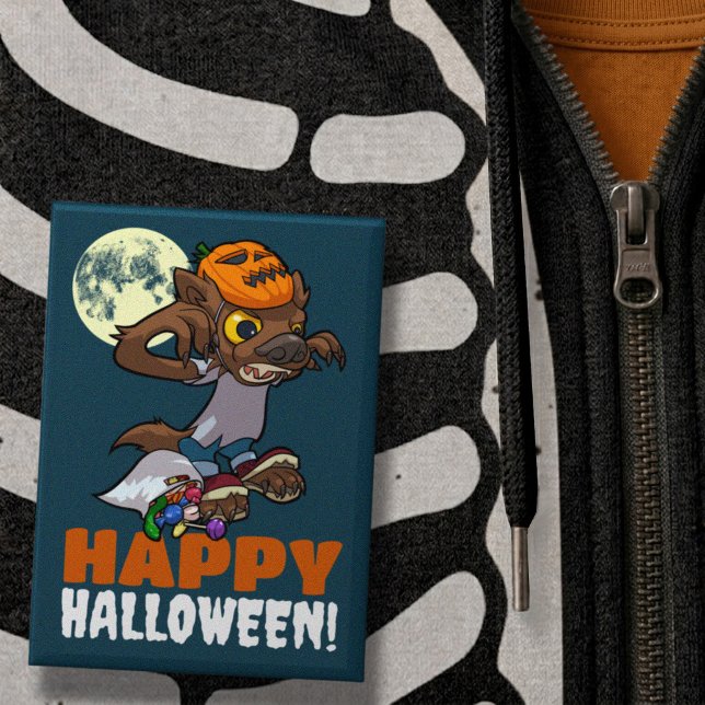 Süßer Werwolf Frohes Halloween! Süßes oder Saures  Button (Von Creator hochgeladen)