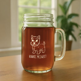 Süßer West Highland Terrier Hund mit individuellem Mason Jar Mit Henkel