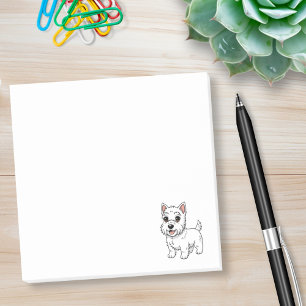 Süßer West Highland White Terrier Hund Post-it Klebezettel