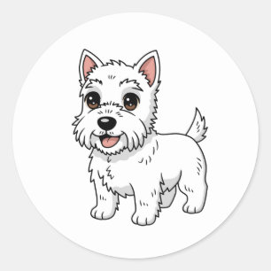 Süßer West Highland White Terrier Hund Runder Aufkleber
