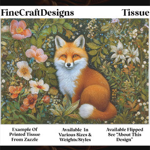 Süßer Whimsical Wald Fuchs, Blumen ET9R Decoupage Seidenpapier