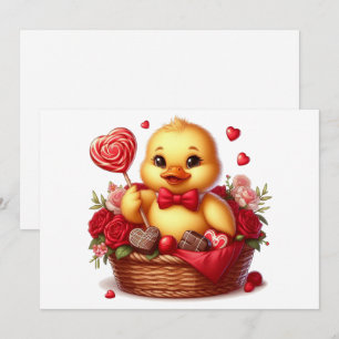 Süßer/Whimsicaler Valentinstag-Ente Feiertagskarte