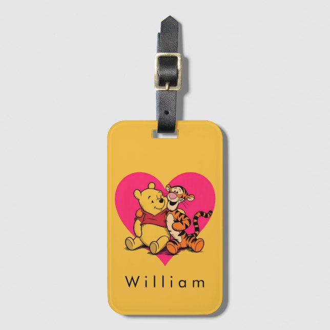 Süßer Winnie Puuh & Tigger Gepäckanhänger (Vorderseite Vertikal)