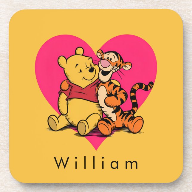 Süßer Winnie Puuh & Tigger Getränkeuntersetzer (Vorderseite)
