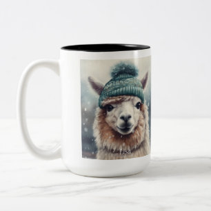 Süßer Winter-Alpaka Zweifarbige Tasse