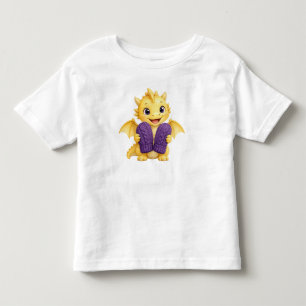 Süßer Winter-Baby-Drache hält Handschuhe Kleinkind T-shirt
