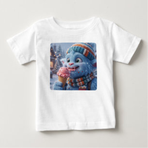 Süßer Winter-Blauer Fluffiger Monster-Eiscreme-Kle Baby T-shirt