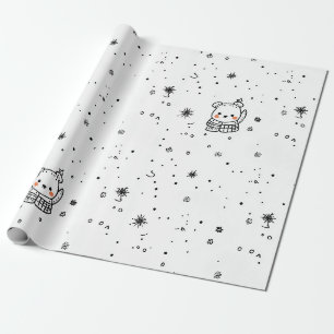 Süßer Winter Eisbär Schneeflocke Geschenkpapier