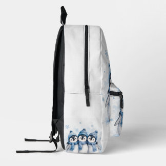Süßer Winter-Pinguin-Rucksack | Ansprechendes Wass Bedruckter Rucksack