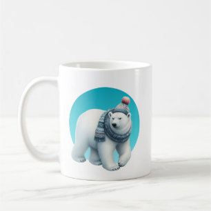 Süßer Winterbär mit Monogramm Kaffeetasse