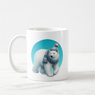Süßer Winterbär mit Monogramm Kaffeetasse