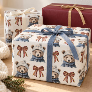 Süßer Winterbär Weihnachten  Geschenkpapier