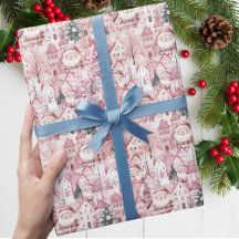 Süßer Winterort Moderne rosa Weihnachten
