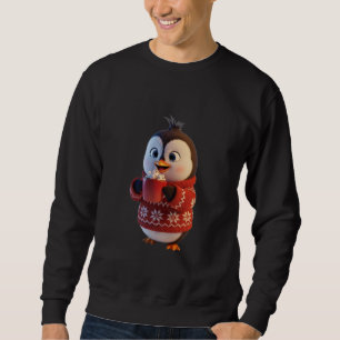 Süßer Winterpinguin mit Schlagsahne-Kakao Sweatshirt
